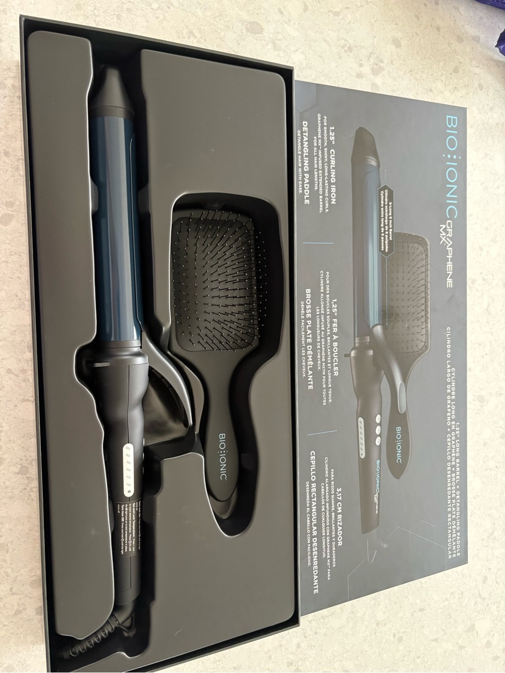 Bio Ionic Graphene Max 1.25" Curling Iron - Blue - Picture 2 of 5